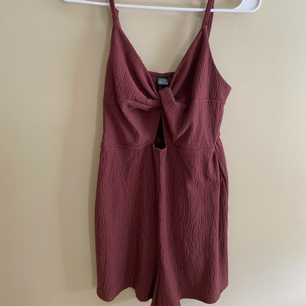 Wild Fable Maroon Textured Romper